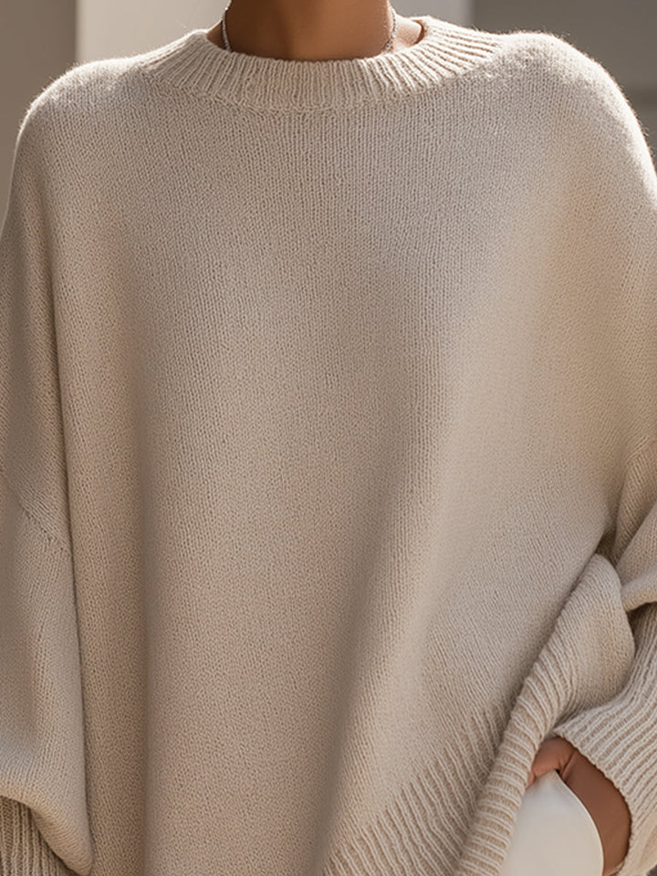 Jeanne | Ruime cashmere trui met ronde hals