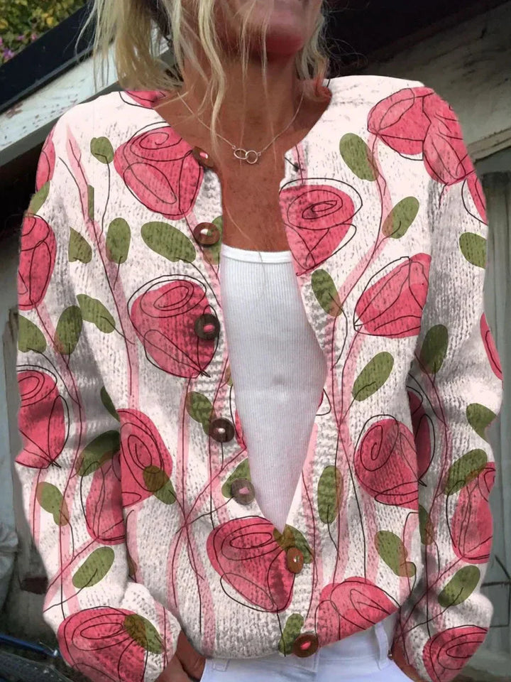 Shane™ - Bloemen Cardigan met Knopen