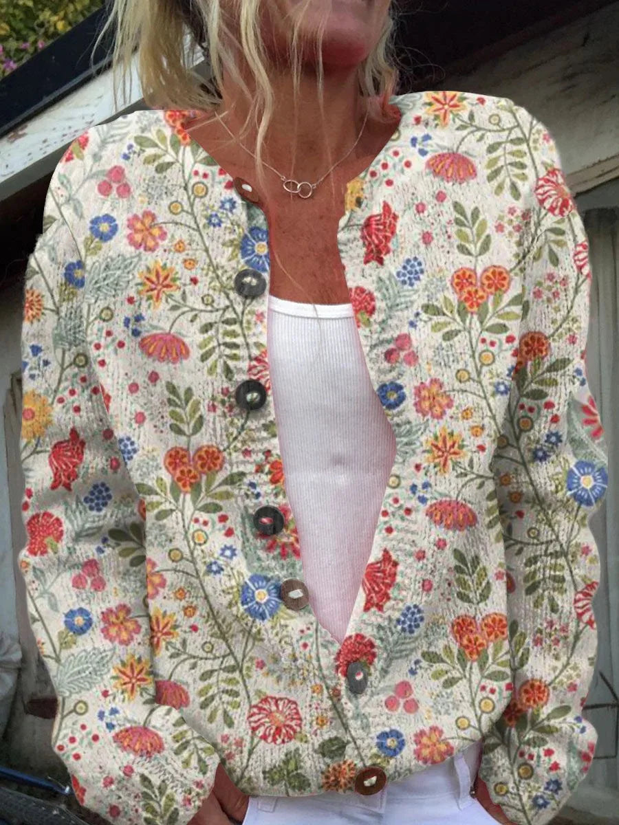 Shane™ - Bloemen Cardigan met Knopen