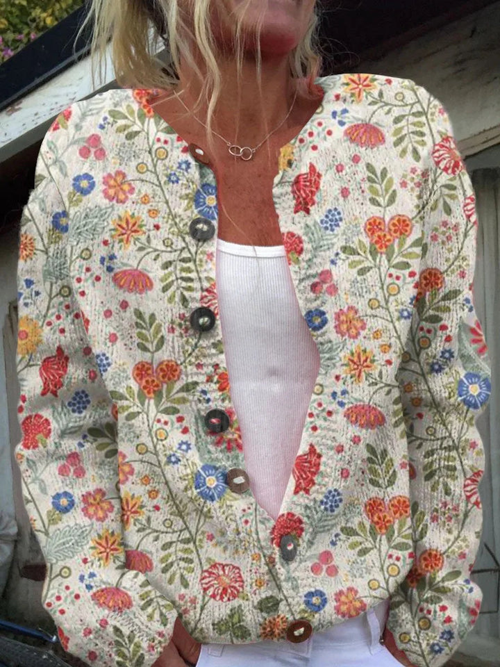 Shane™ - Bloemen Cardigan met Knopen