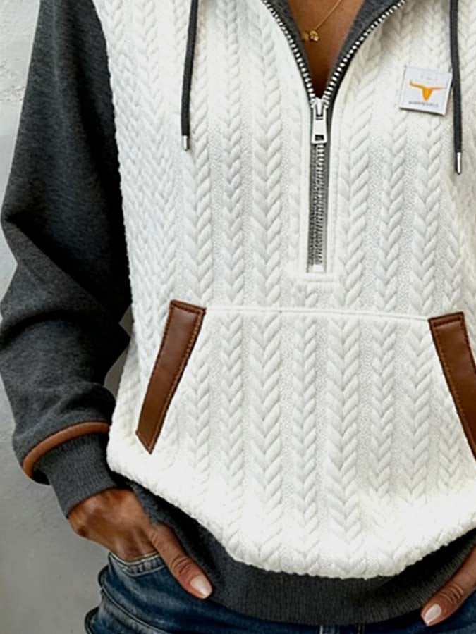 Casual dames hoodie met kleurblokpatroon