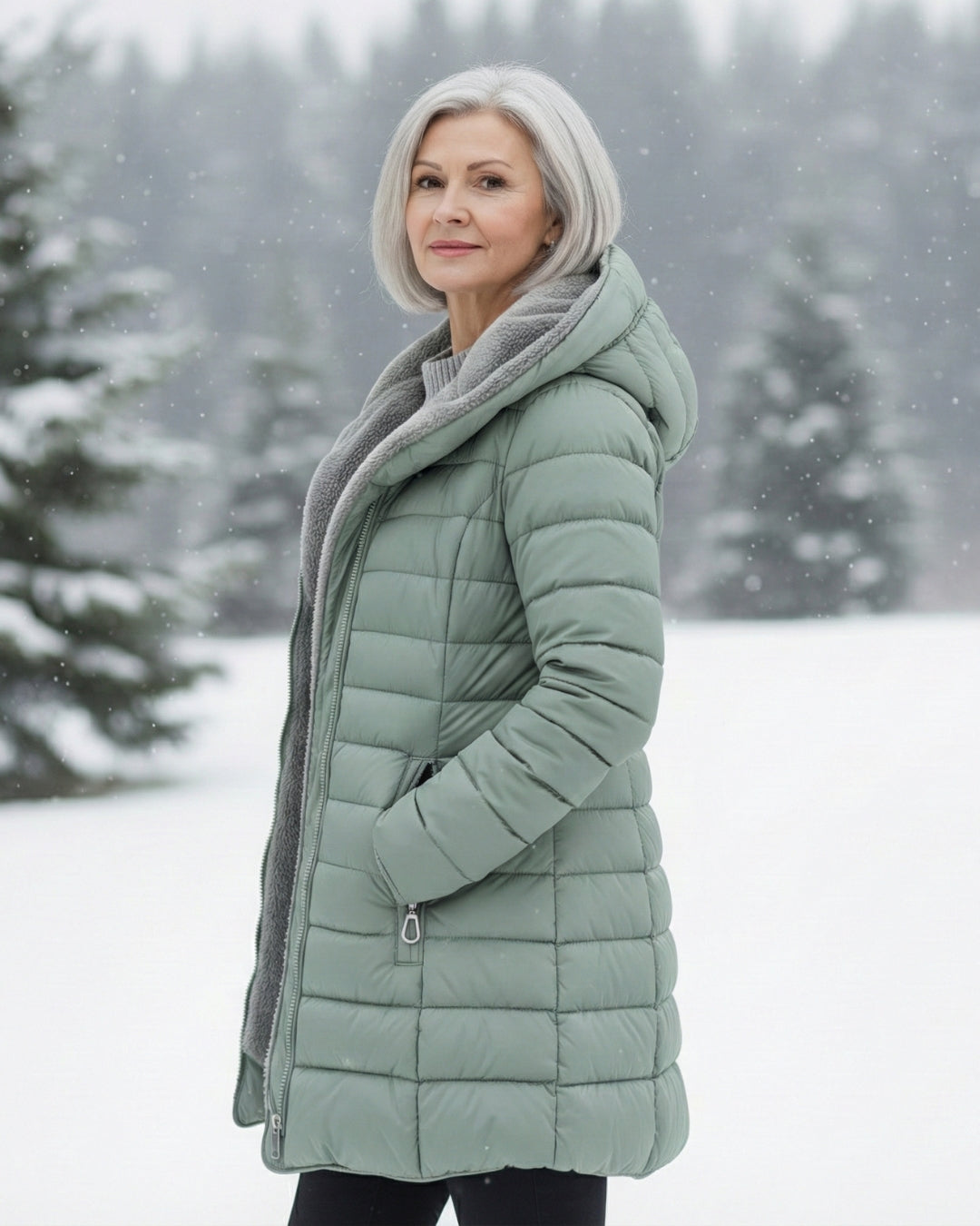Elena – Gewatteerde winterjas met capuchon