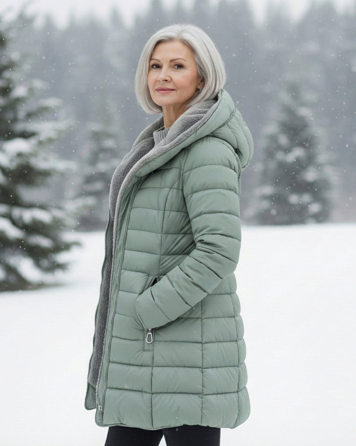 Elena – Gewatteerde winterjas met capuchon
