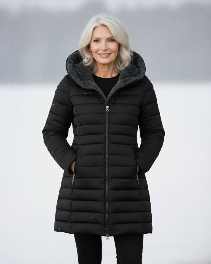 Elena – Gewatteerde winterjas met capuchon