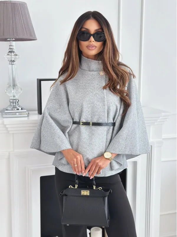 Dames Poncho – Moderne Oversized Stijl, Katoen
