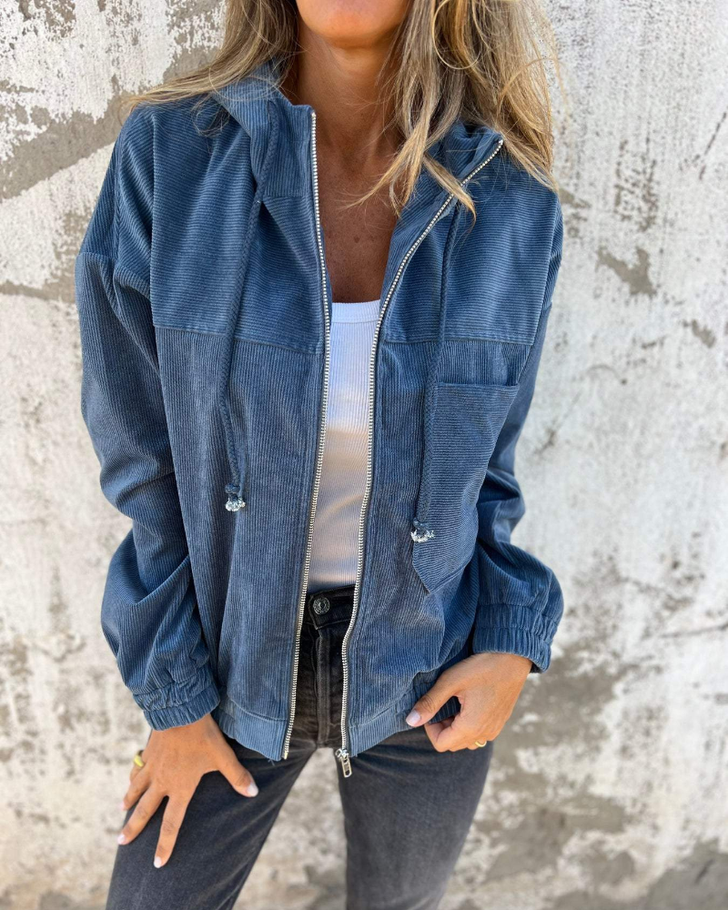 Isabella | Vintage Ribfluwelen Jas