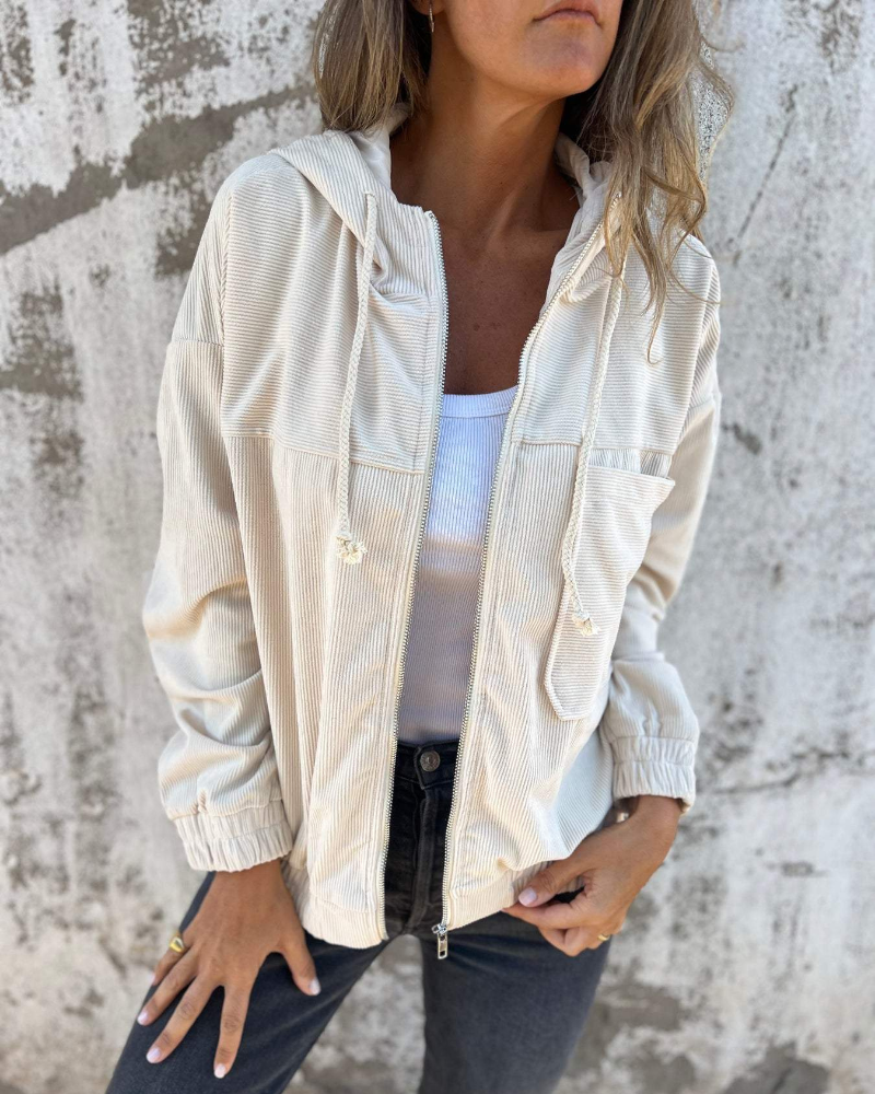 Isabella | Vintage Ribfluwelen Jas