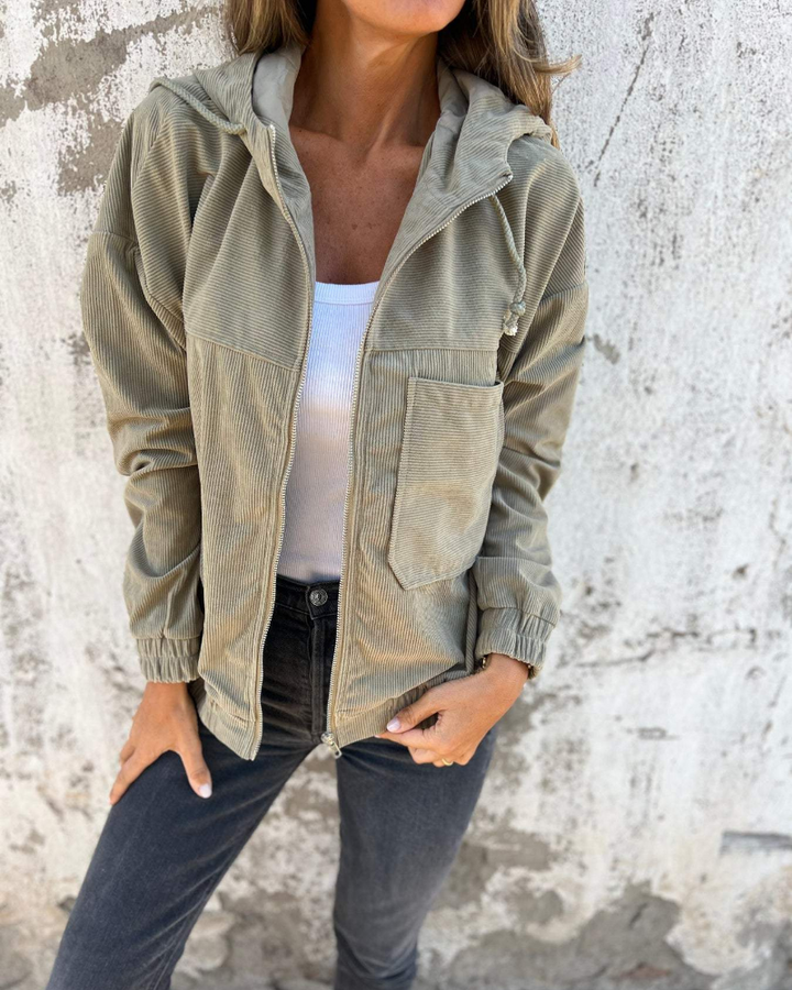 Isabella | Vintage Ribfluwelen Jas