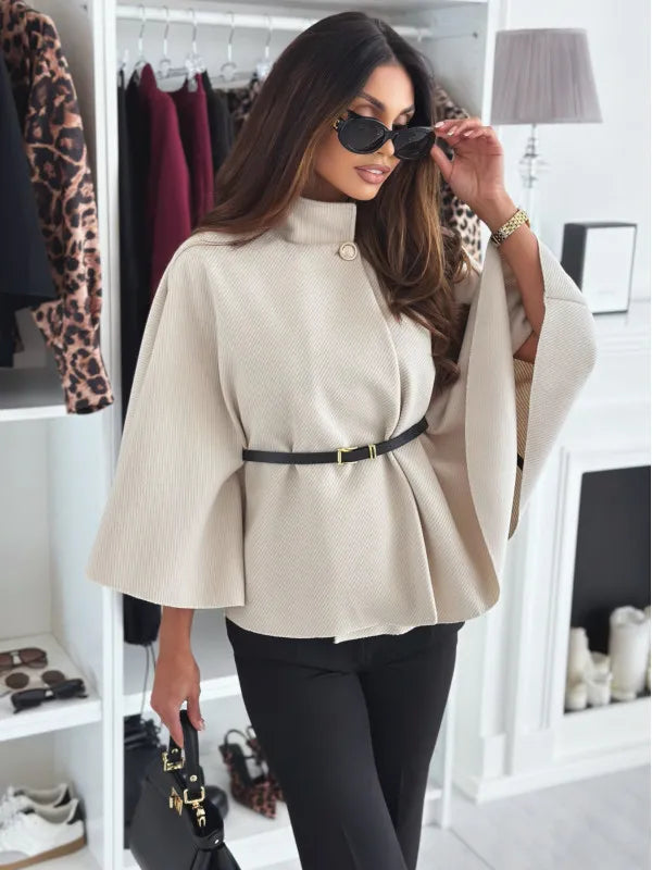 Dames Poncho – Moderne Oversized Stijl, Katoen
