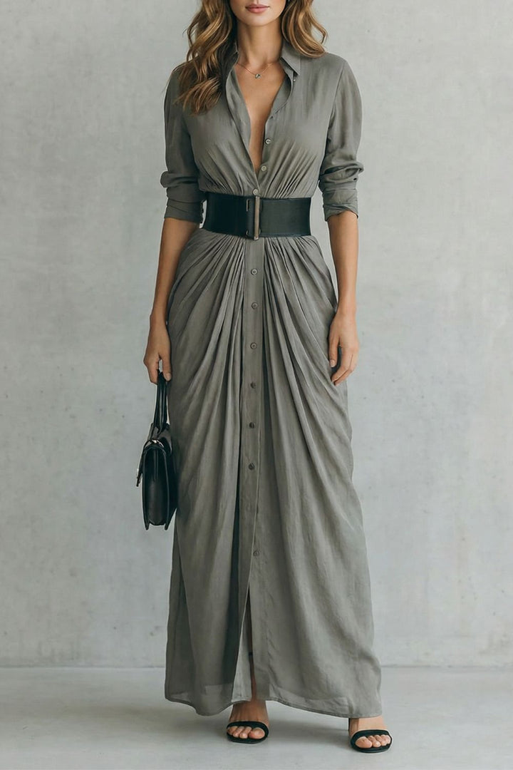 Solenzia | Geknoopte Draped Maxi Jurk