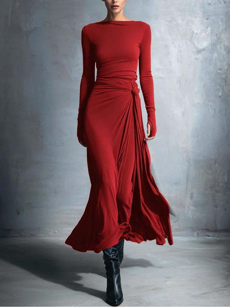 Naiara ❘ Maxi-jurk met zijknopen