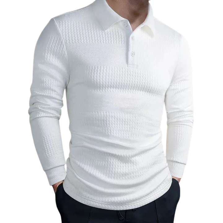 ALISTAIR | LUXE POLO IN JACQUARD MET RETRO ELEGANTIE