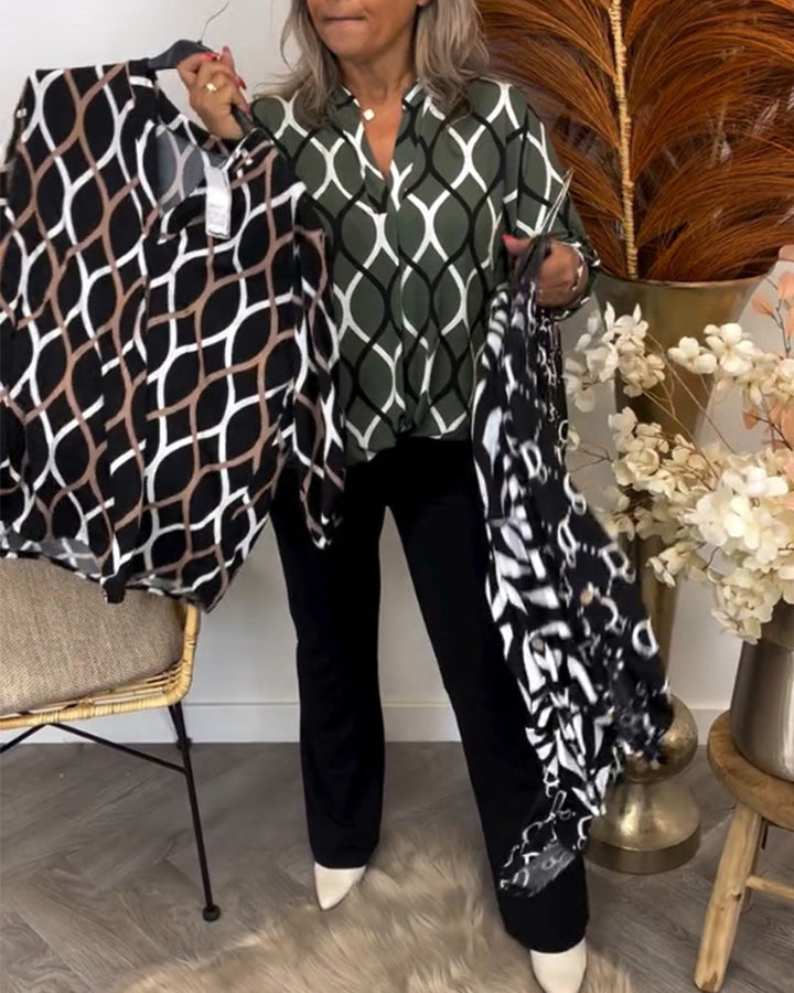 MARIELLA | Moderne Grafische Blouse met Licht Comfort voor een Veelzijdige Look