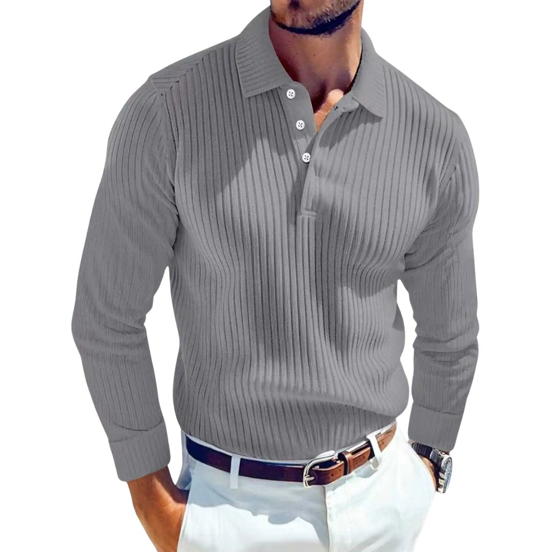 ADRIEN | RETRO POLO VAN LUXE BREIWERK MET RIBBELSTRUCTUUR