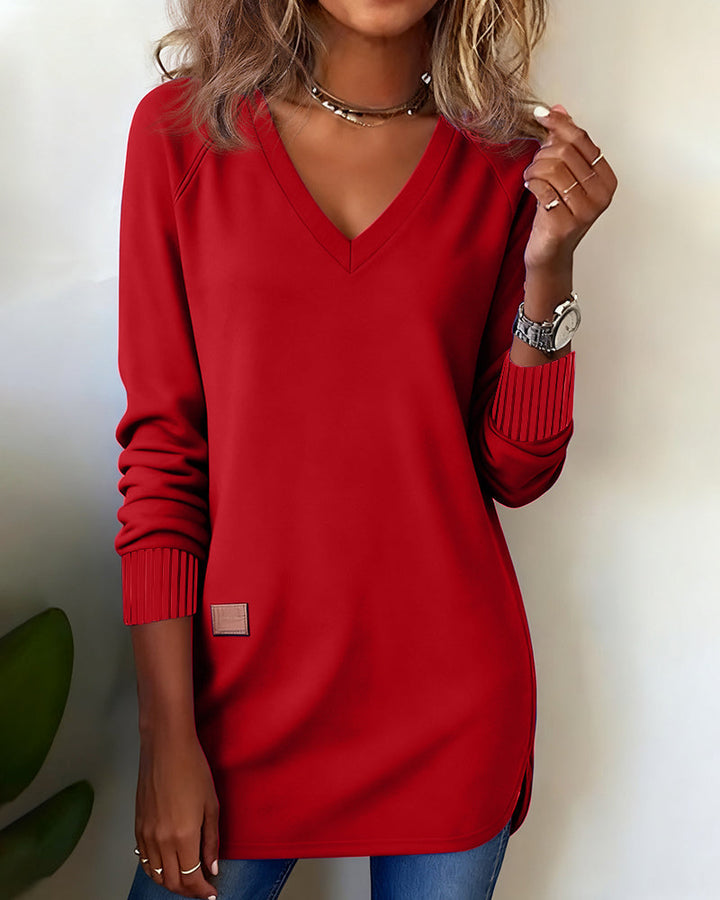 Modieuze Trui met V-Hals