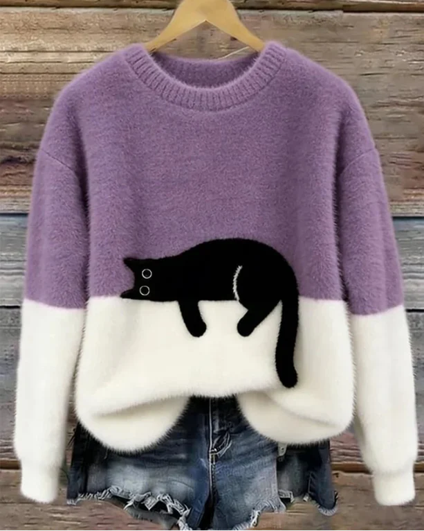 Luna - Dames Trui met Kattenmotief