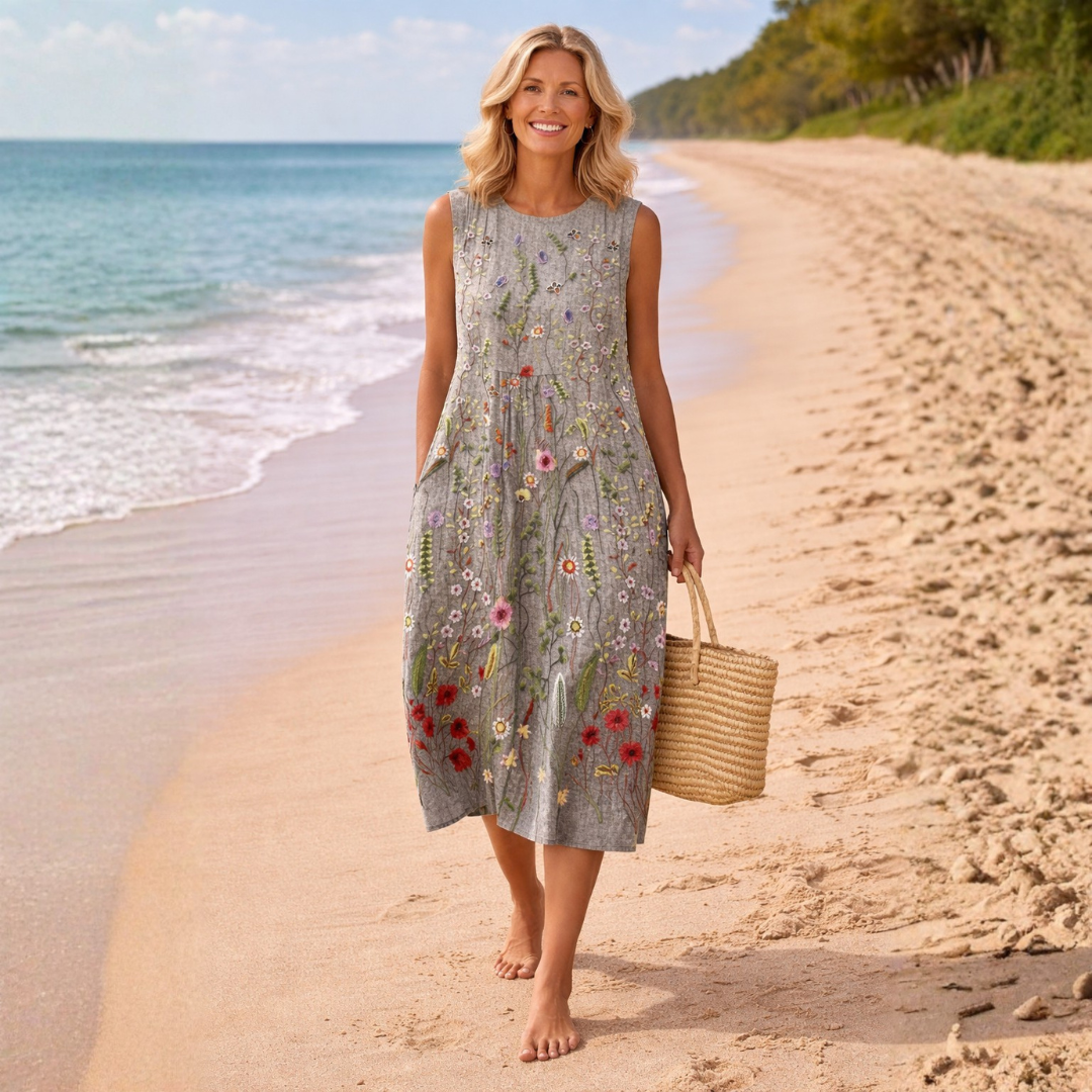 Cara | Wildflower Midi Jurk