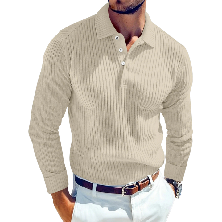 ADRIEN | RETRO POLO VAN LUXE BREIWERK MET RIBBELSTRUCTUUR