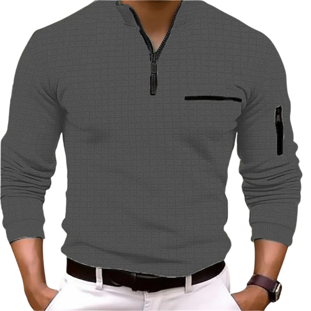 VALENTIN | LUXE GEWEVEN POLO MET RITS