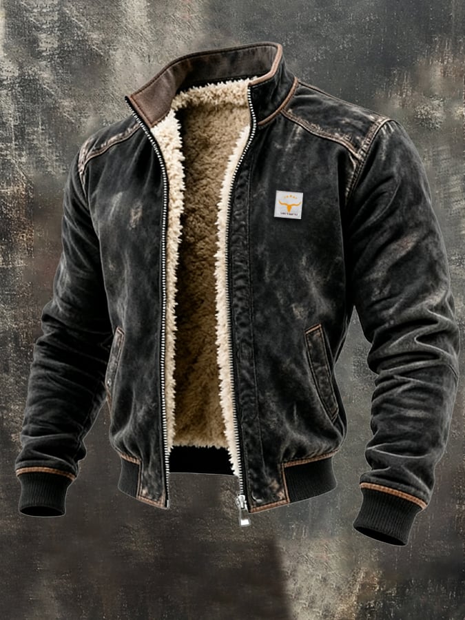 BLAZER MET VERSLETEN EFFECT EN GESTRUCTUREERDE Kraag