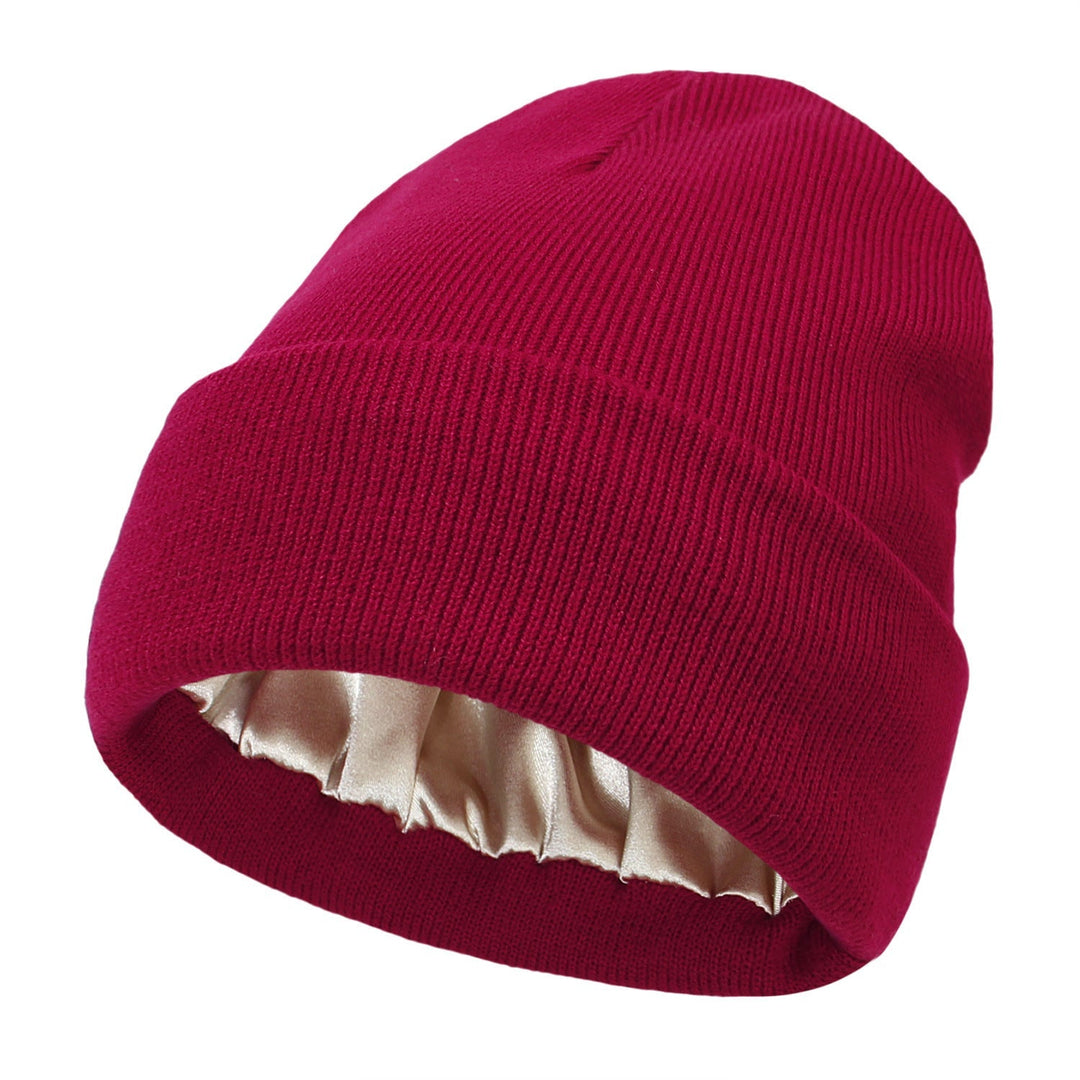 Satin-Lined Luxe Beanie – Winterwarmte, Haarvriendelijke Elegant