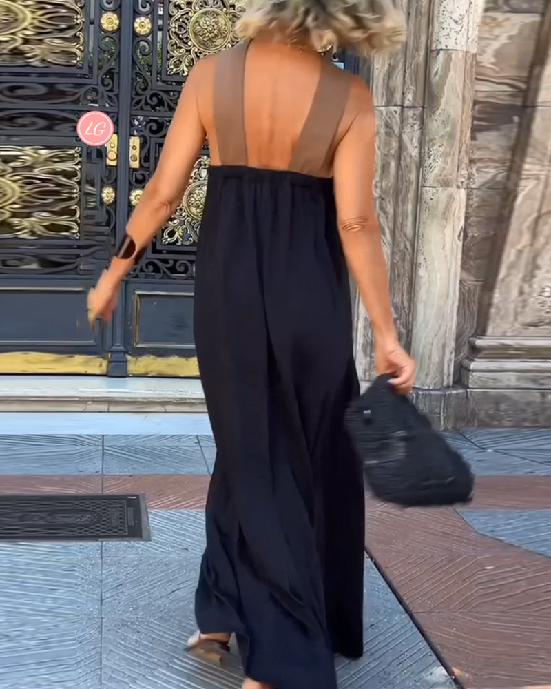 SIENNA | Elegante Jurk met Ontblote Rug en Modieuze Kraag