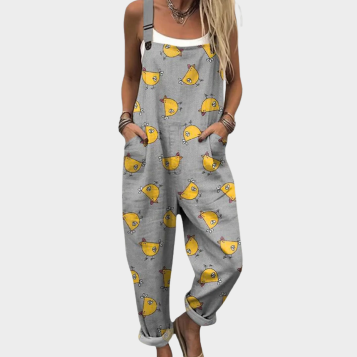 Kim | Comfortabele Bedrukte Dungaree