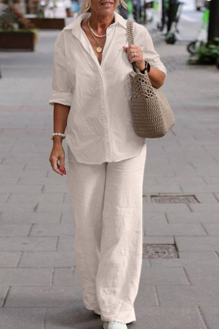 De Ontspannen Shirt & Broek Twee-Piece Set