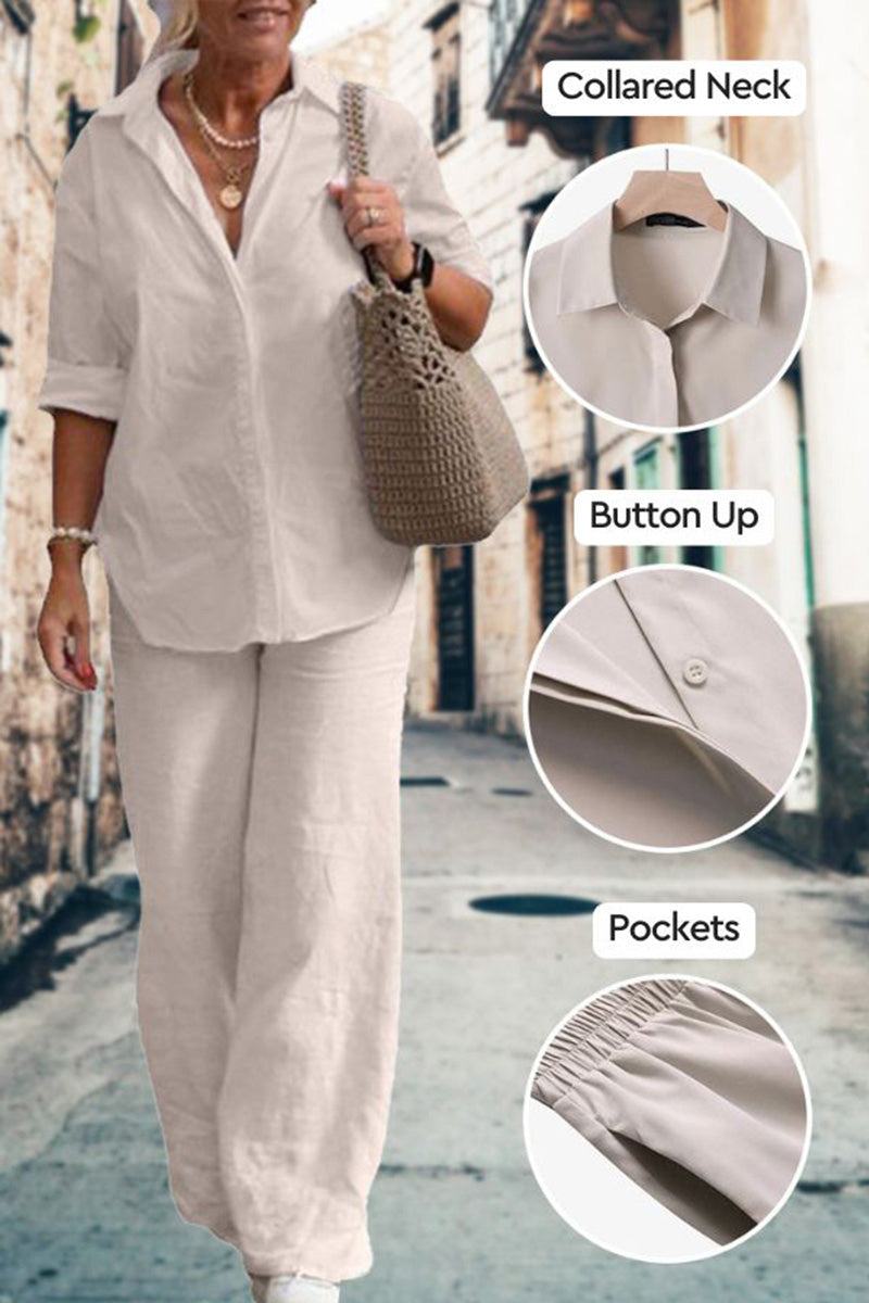 De Ontspannen Shirt & Broek Twee-Piece Set
