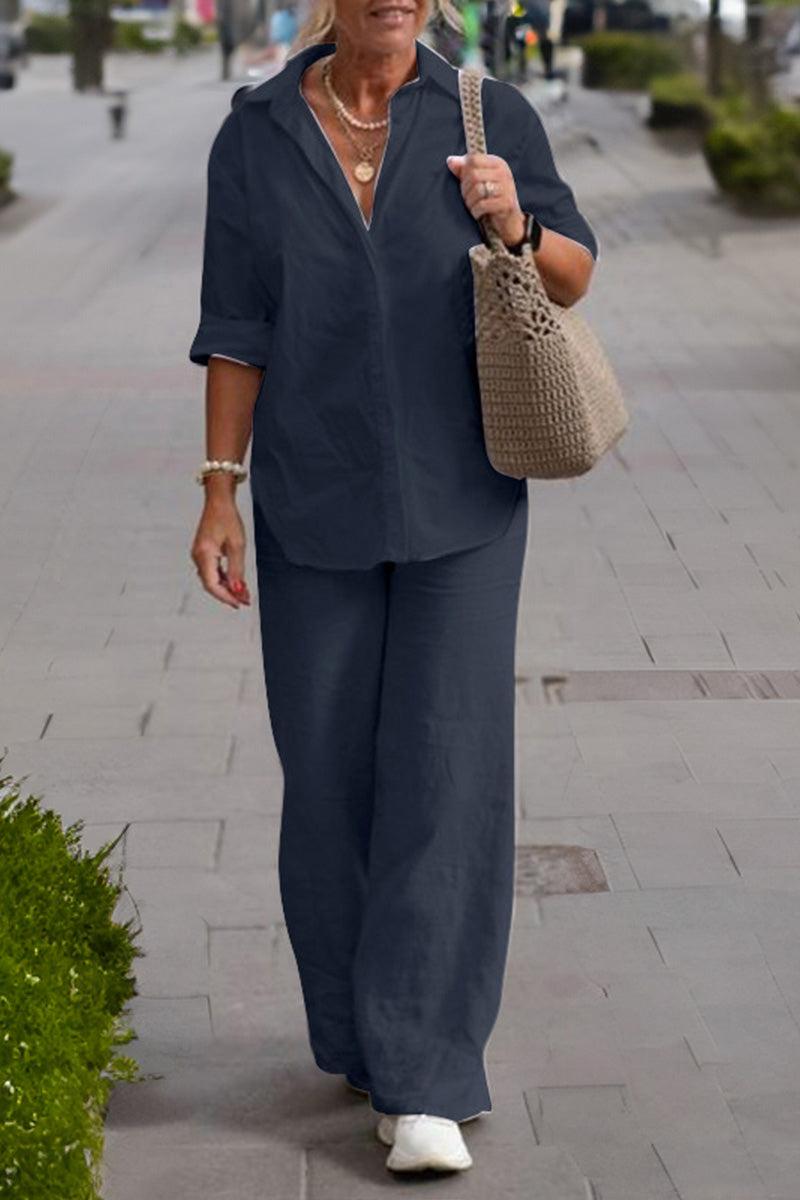 De Ontspannen Shirt & Broek Twee-Piece Set
