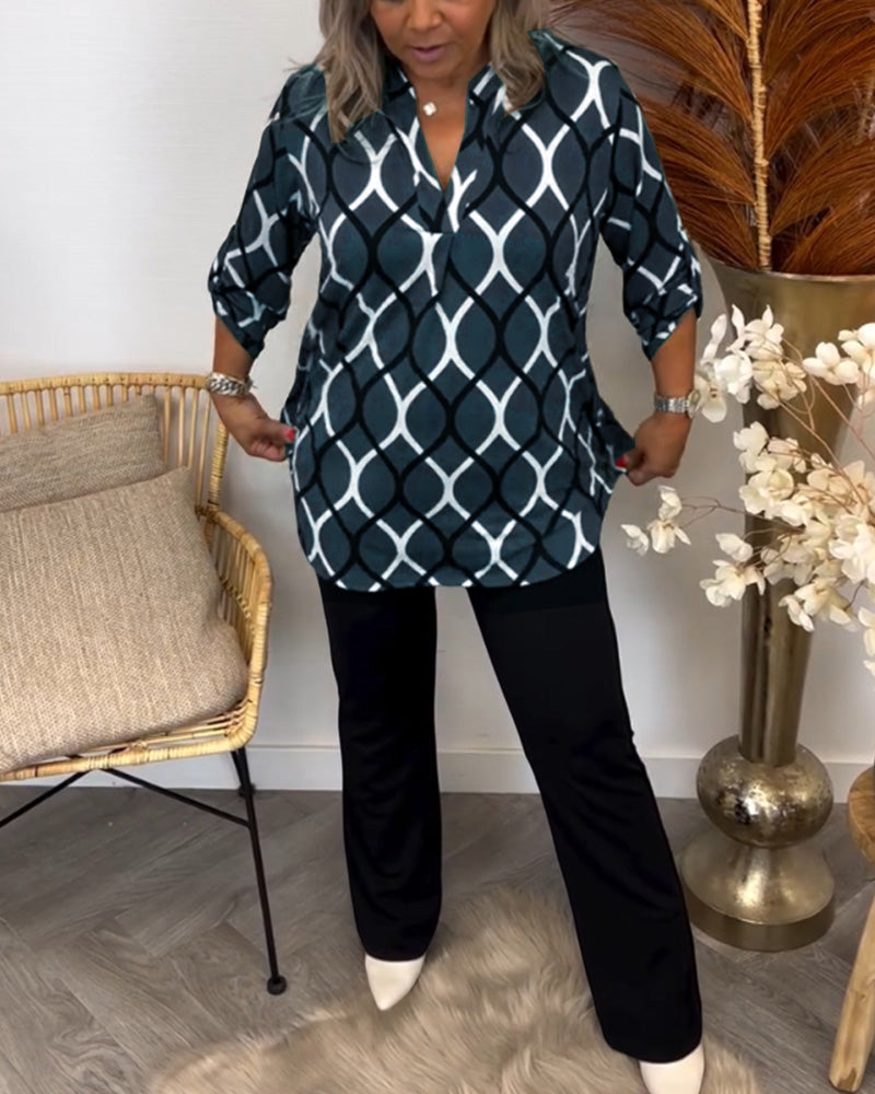 MARIELLA | Moderne Grafische Blouse met Licht Comfort voor een Veelzijdige Look