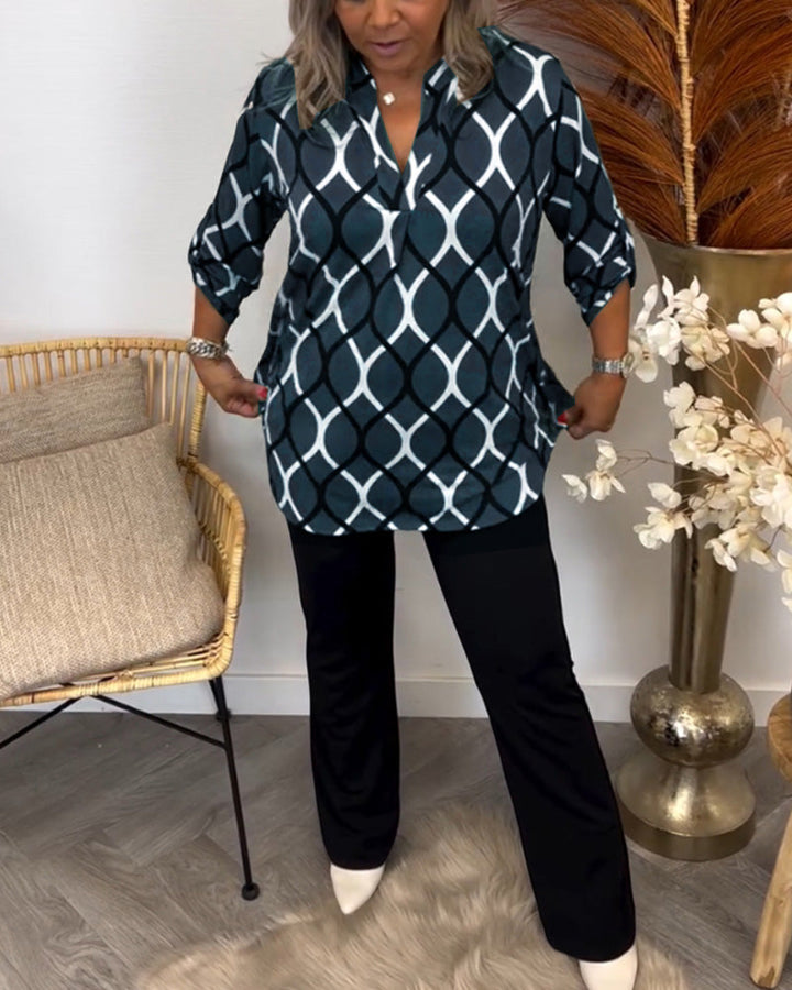 MARIELLA | Moderne Grafische Blouse met Licht Comfort voor een Veelzijdige Look