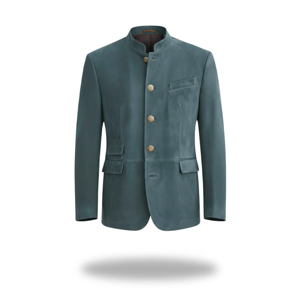HEREN BLAZER MET ADEMENDE STOF