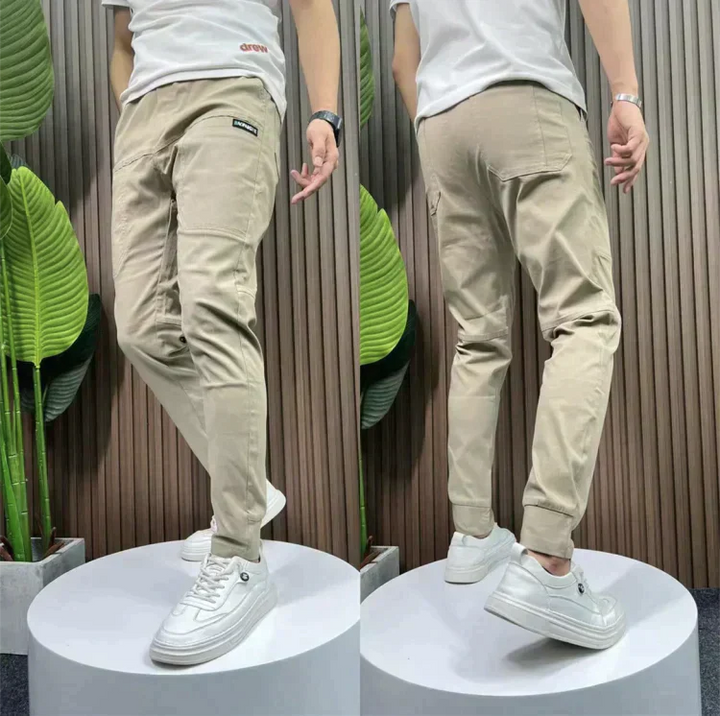 ELASTISCHE CARGO BROEK MET MEERDERHEIDEN