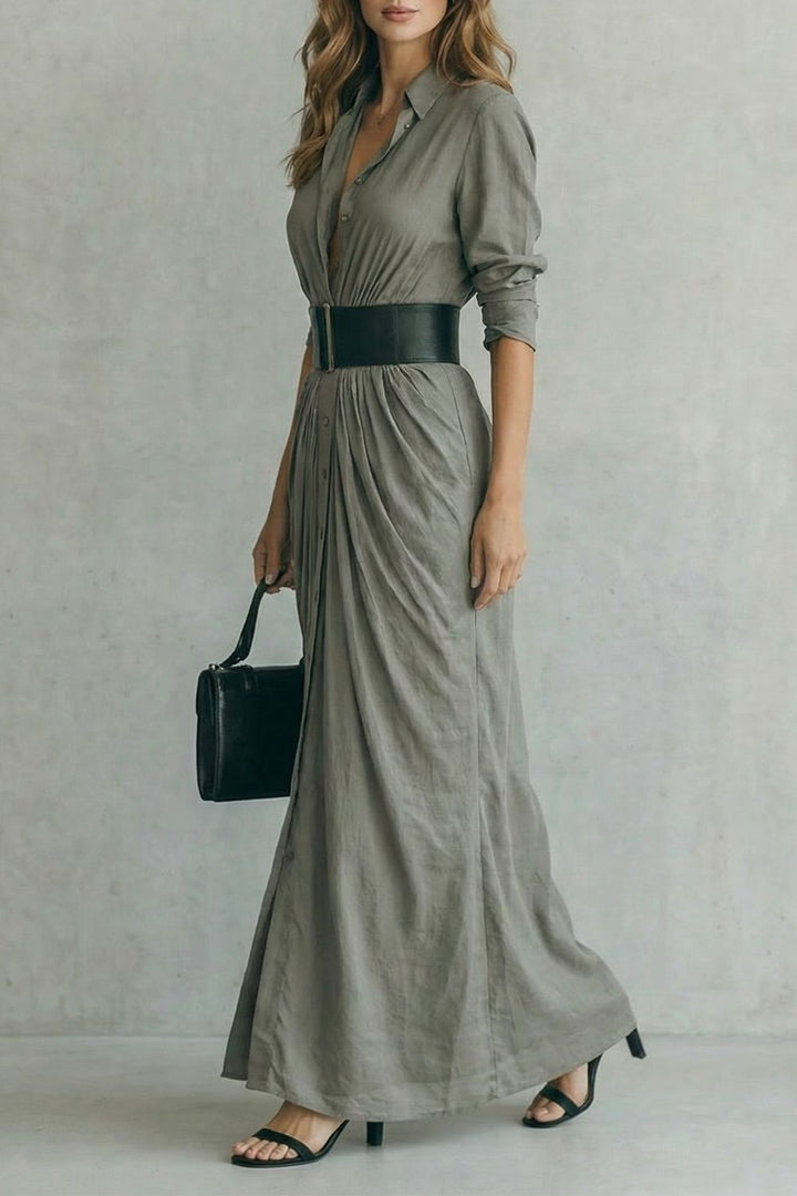 Solenzia | Geknoopte Draped Maxi Jurk
