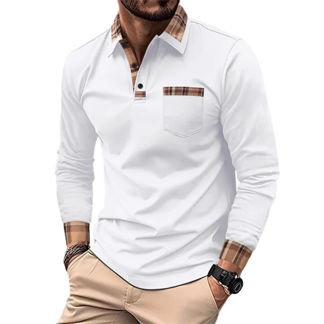 LÉONARD | LUXE POLO MET CHIQUE GERUITE DETAILS VOOR HEREN
