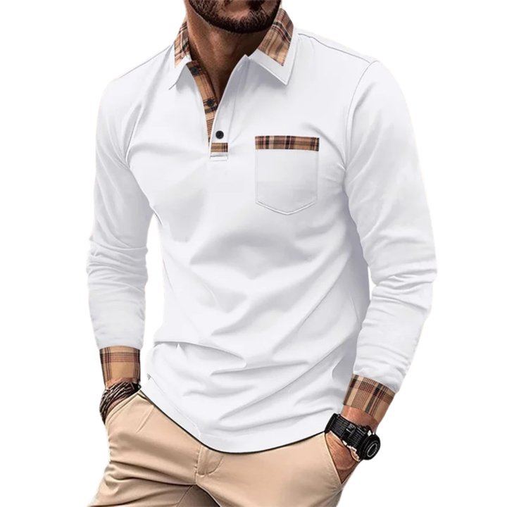 LÉONARD | LUXE POLO MET CHIQUE GERUITE DETAILS VOOR HEREN