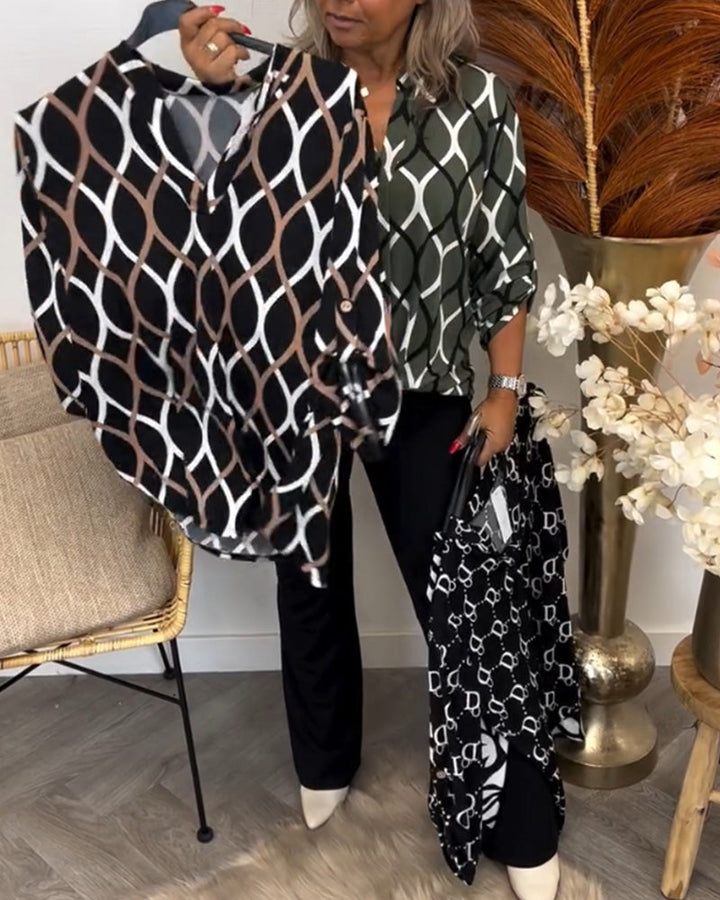 MARIELLA | Moderne Grafische Blouse met Licht Comfort voor een Veelzijdige Look