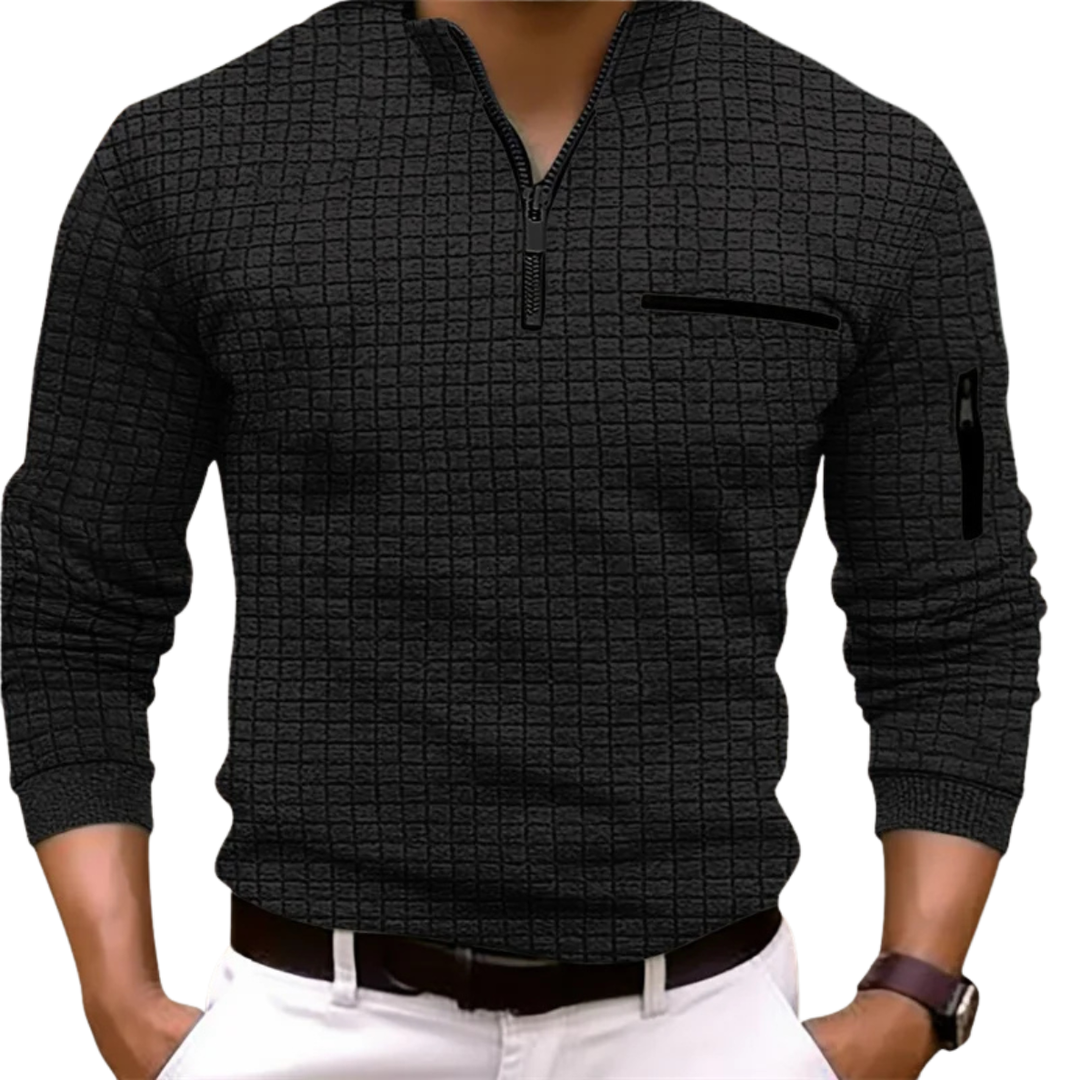 VALENTIN | LUXE GEWEVEN POLO MET RITS