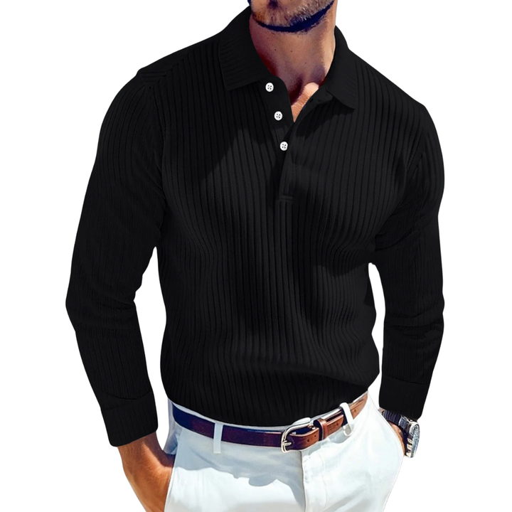 ADRIEN | RETRO POLO VAN LUXE BREIWERK MET RIBBELSTRUCTUUR