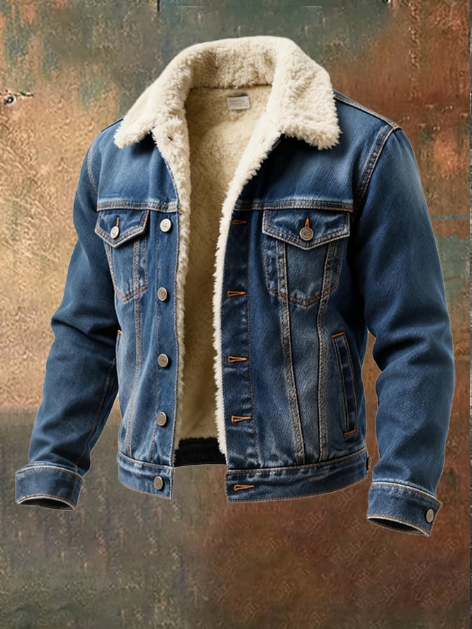 MAISON™ | GEVOERDE JEANSJACK WINTER HEREN