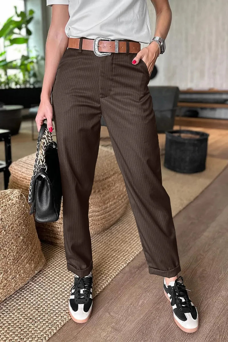 MATHILDA | ELEGANTE, FIGUURVRIENDELIJKE BROEK MET STREPEN