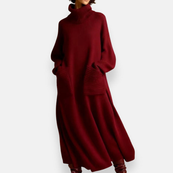 Xylia | Gebreide Jurk met Col