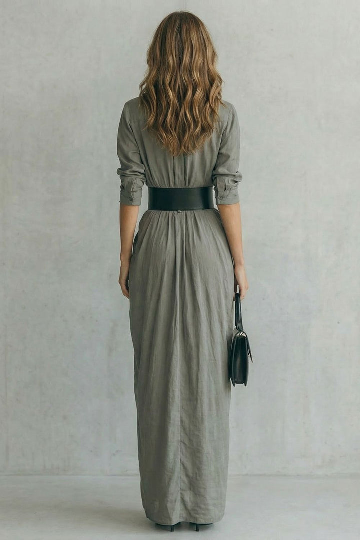 Solenzia | Geknoopte Draped Maxi Jurk