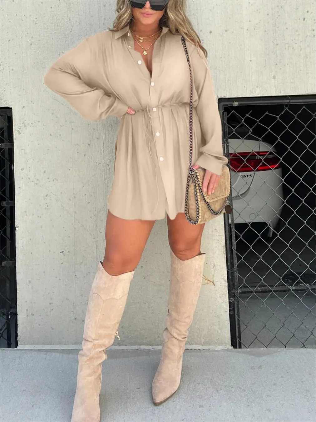 Trendy Satijnen Romper Jurk