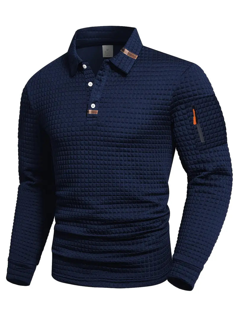 NordicWeave™ Lange mouw Polo voor heren – warm, stijlvol en comfortabel