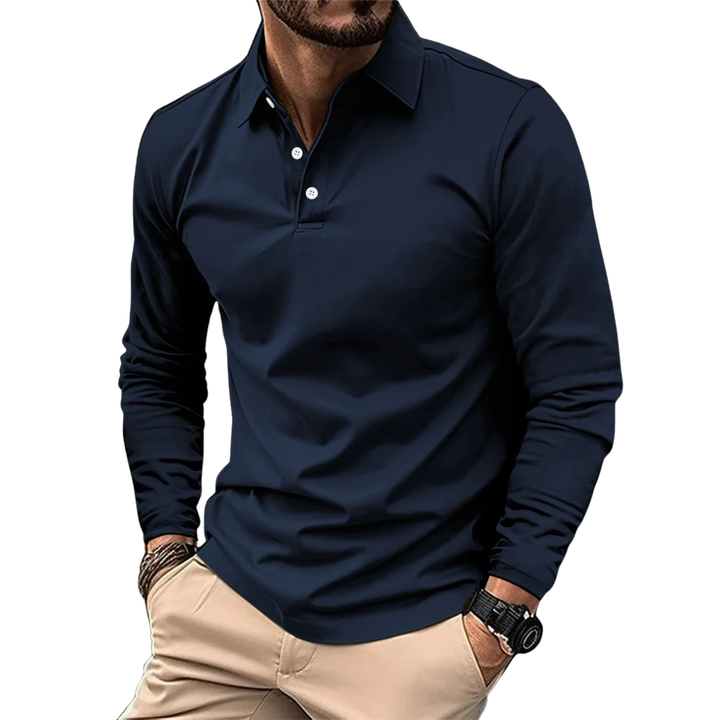 ÉTIENNE | LUXE LANGERMOUW POLO VOOR HEREN