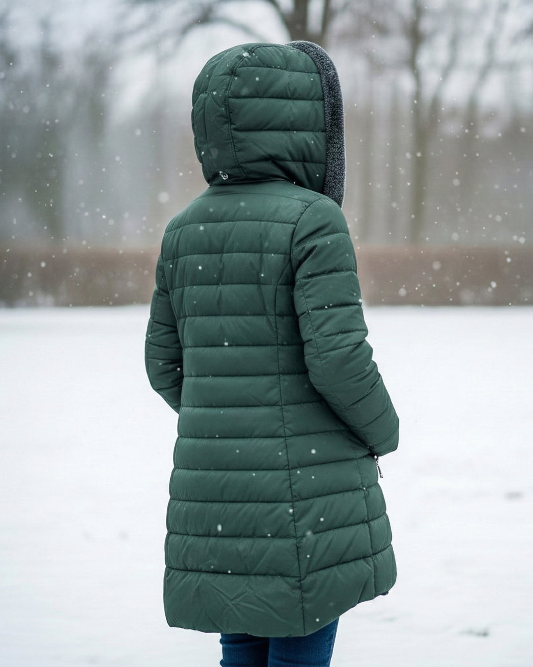 Elena – Gewatteerde winterjas met capuchon