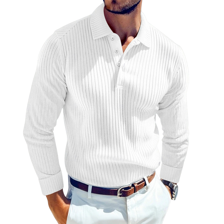 ADRIEN | RETRO POLO VAN LUXE BREIWERK MET RIBBELSTRUCTUUR