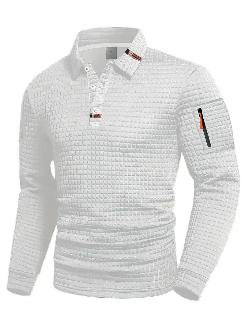 NordicWeave™ Lange mouw Polo voor heren – warm, stijlvol en comfortabel
